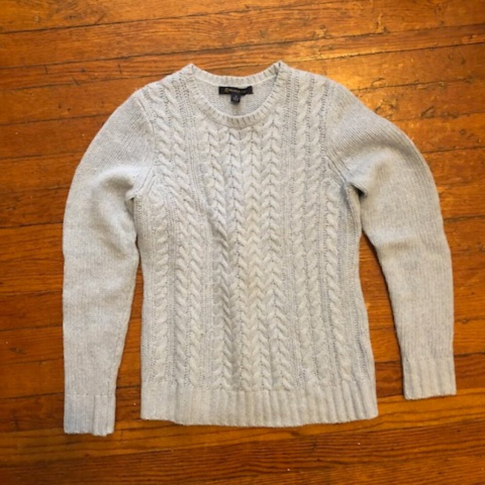 Brooks Brothers Cable Knit Sweater Light Blue Size Small